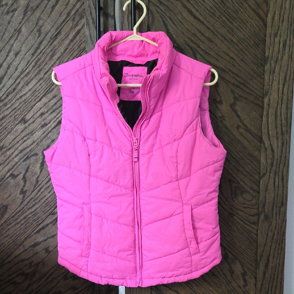 Aeropostale Bright Pink Quilted Vest